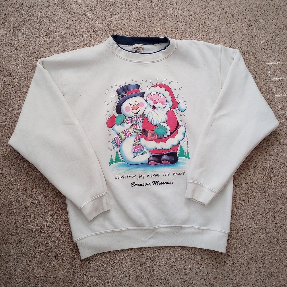 Vintage Christmas Joy Warms The Heart Crewneck Sweater